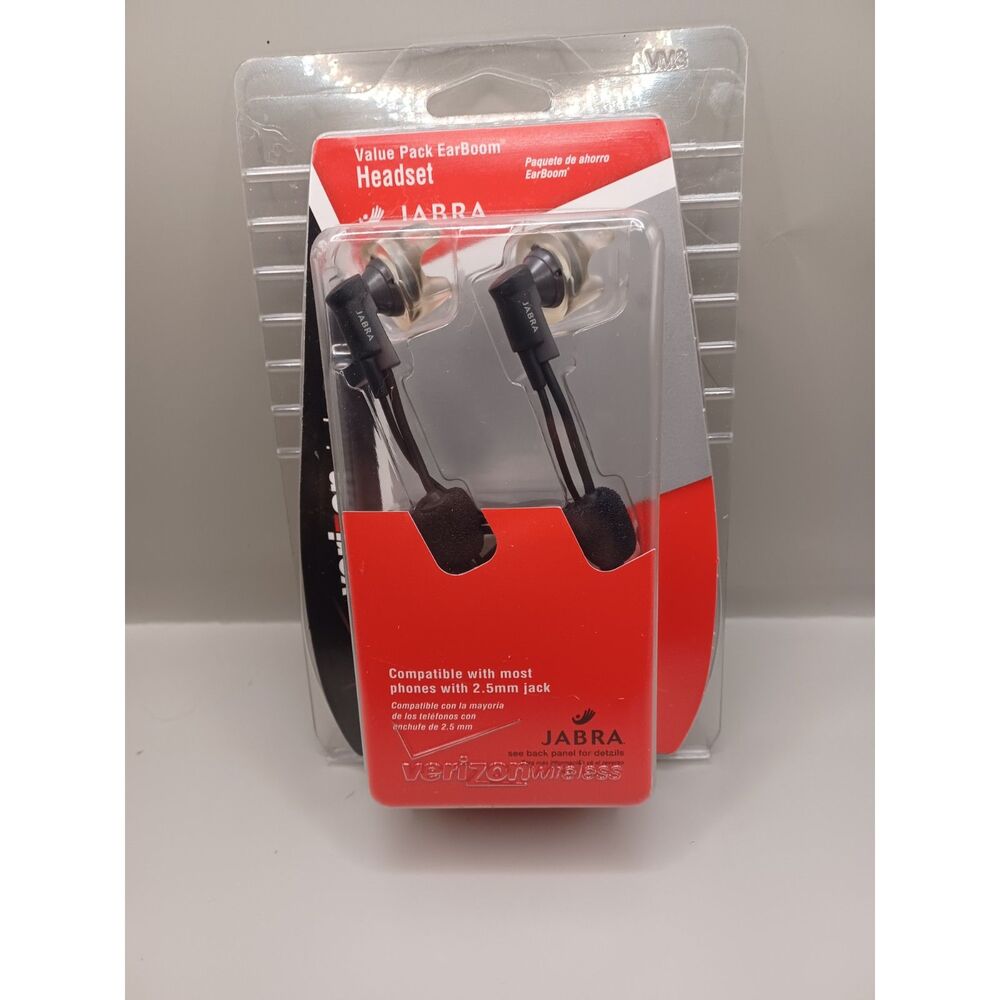 Verizon Wireless Jabra 2.5mm Jack Value Pack Earboom Headset Jabra Black New